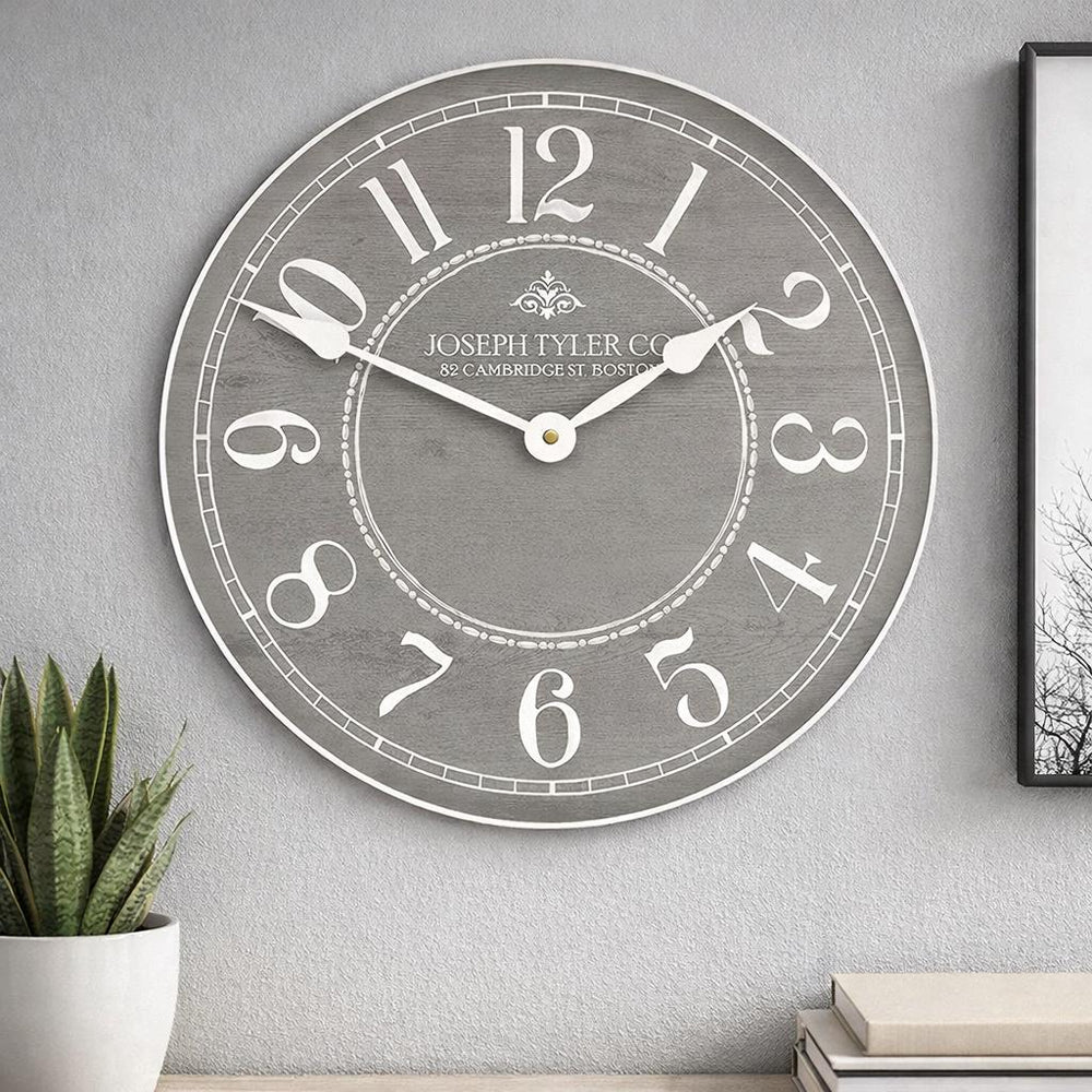 Gray & White Wall Clock - CustomBigClocks