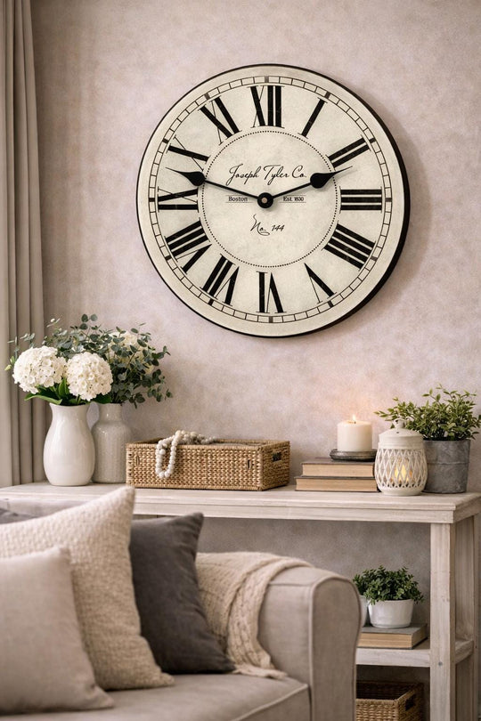 Parson Ivory White Wall Clock - CustomBigClocks
