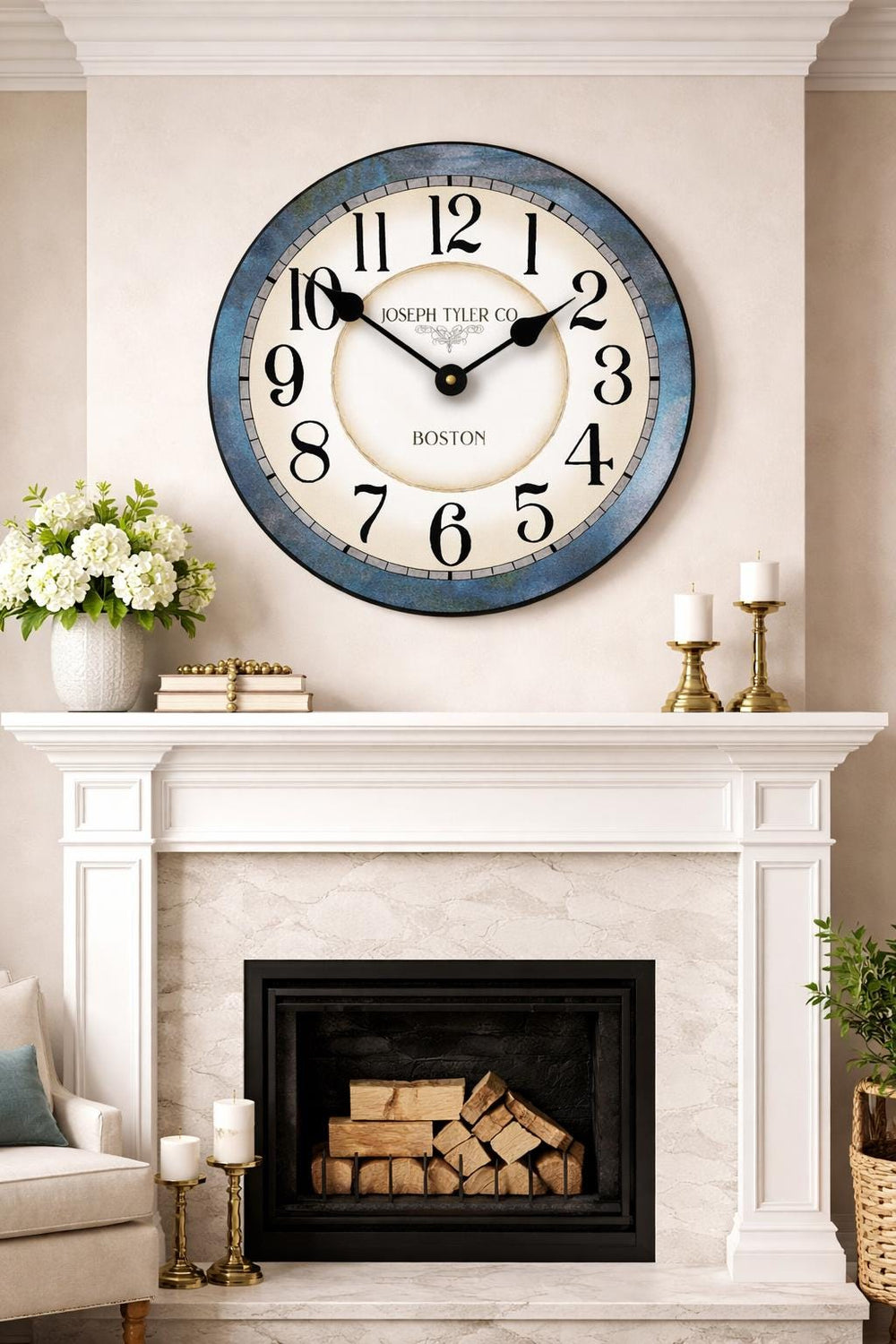 Carolina Blue Wall Clock (non distressed) - CustomBigClocks