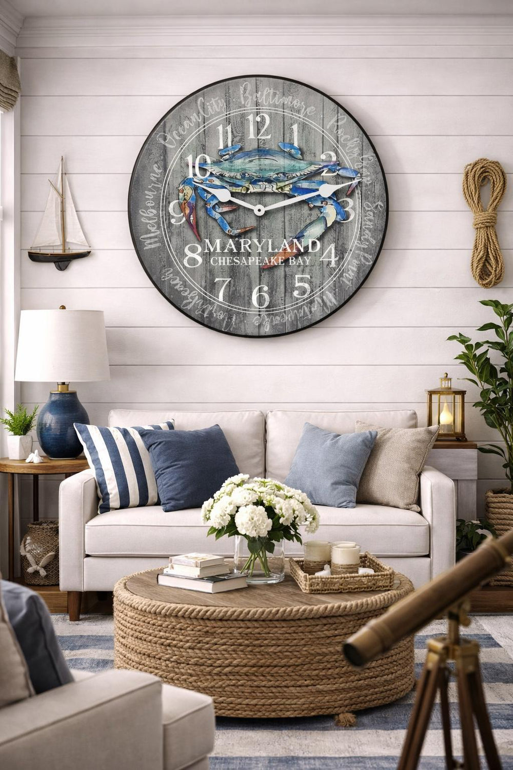 Blue Crab Wall Clock - CustomBigClocks