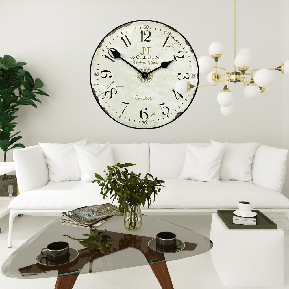 Rustic White Wall Clock - CustomBigClocks