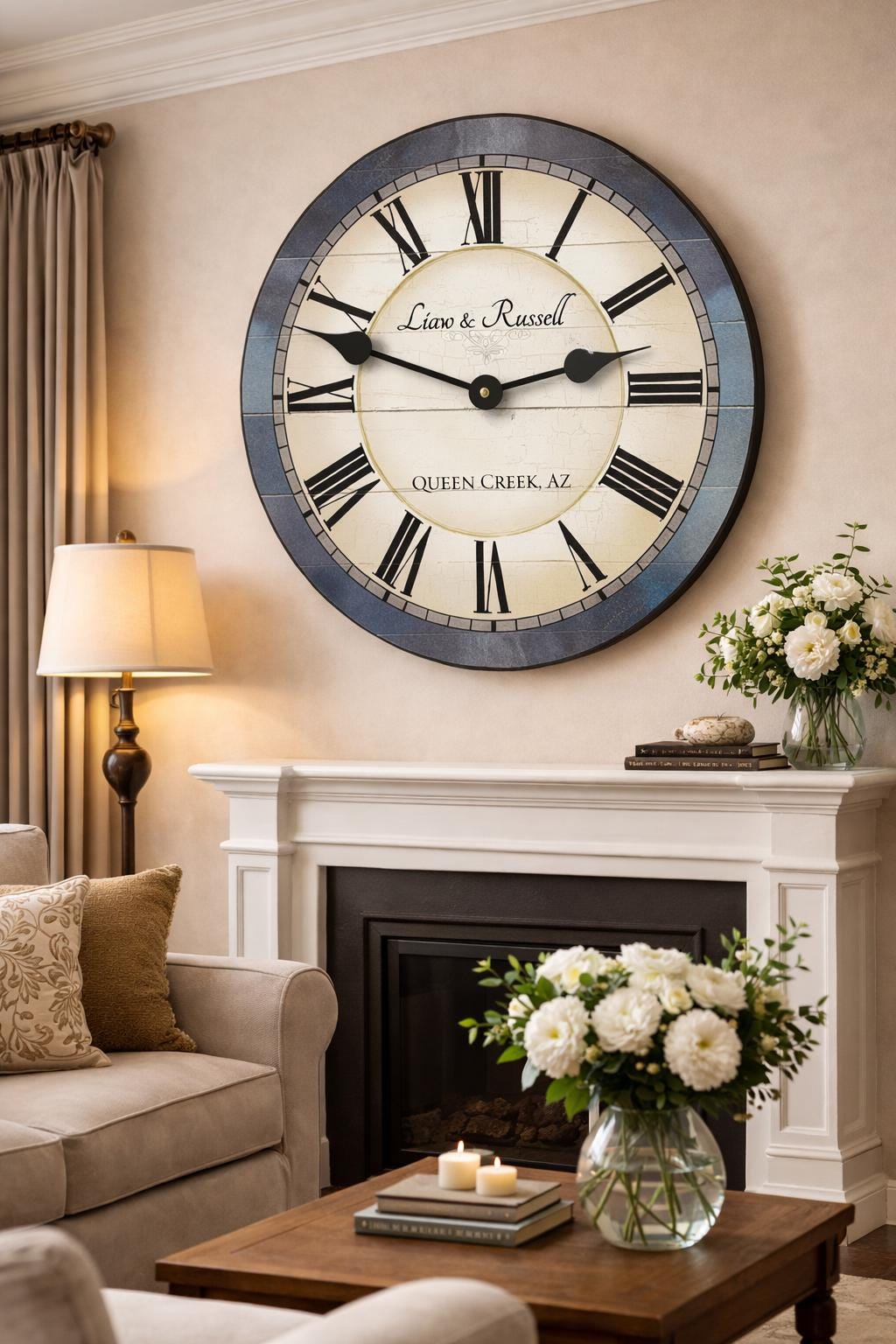 PERSONALIZED Carolina Blue Wall Clock - CustomBigClocks