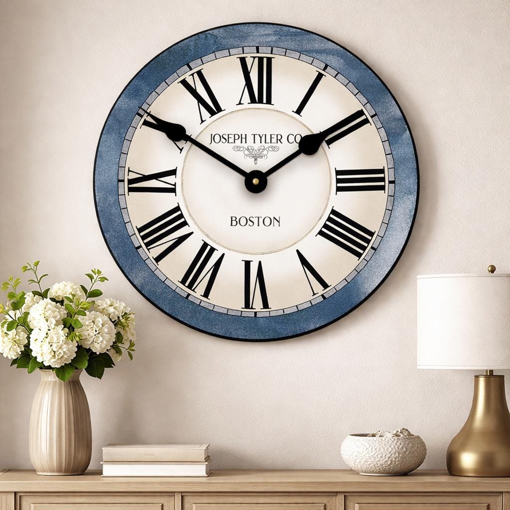 Carolina Blue Wall Clock (non distressed) - CustomBigClocks