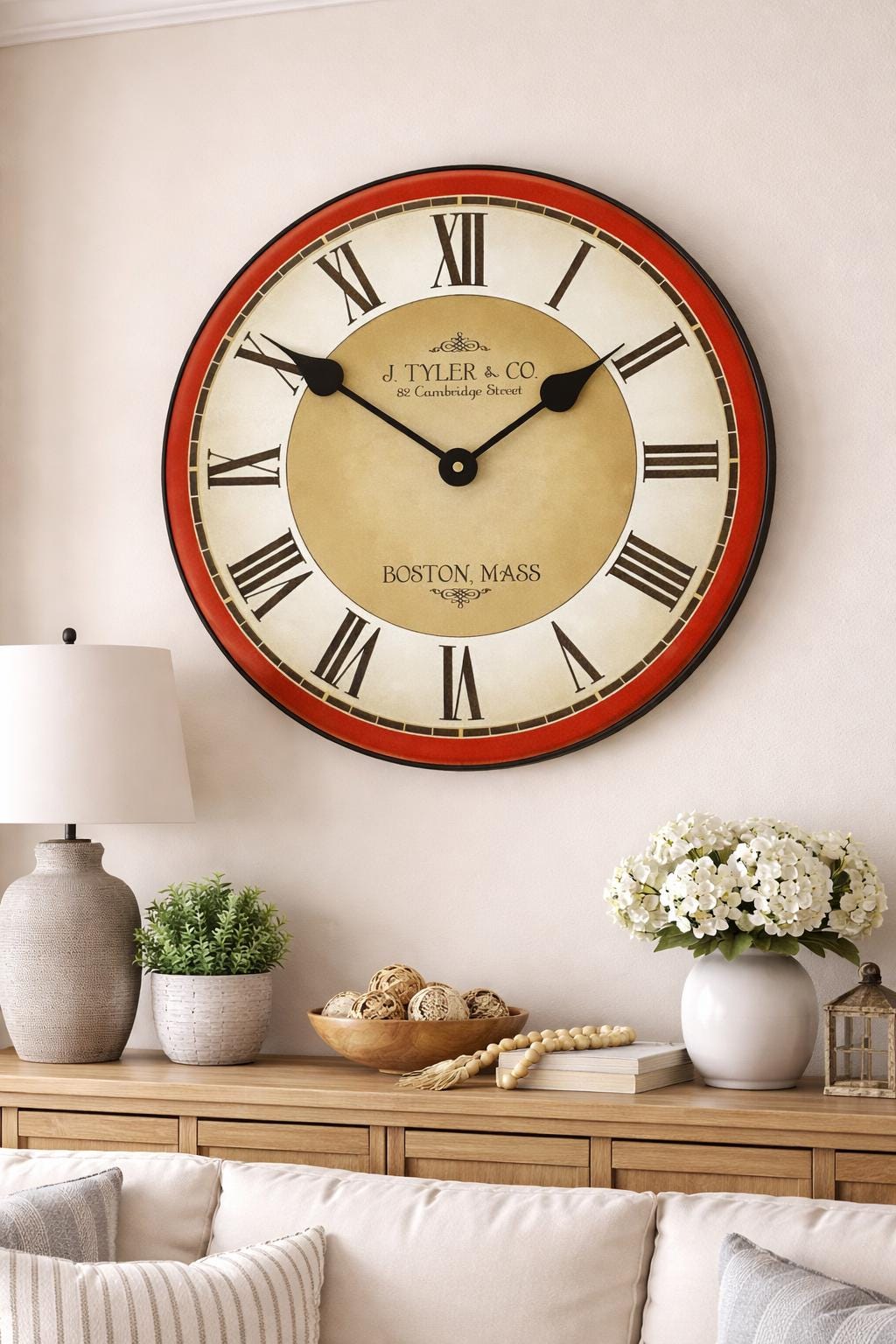 Galway Red Wall Clock - CustomBigClocks