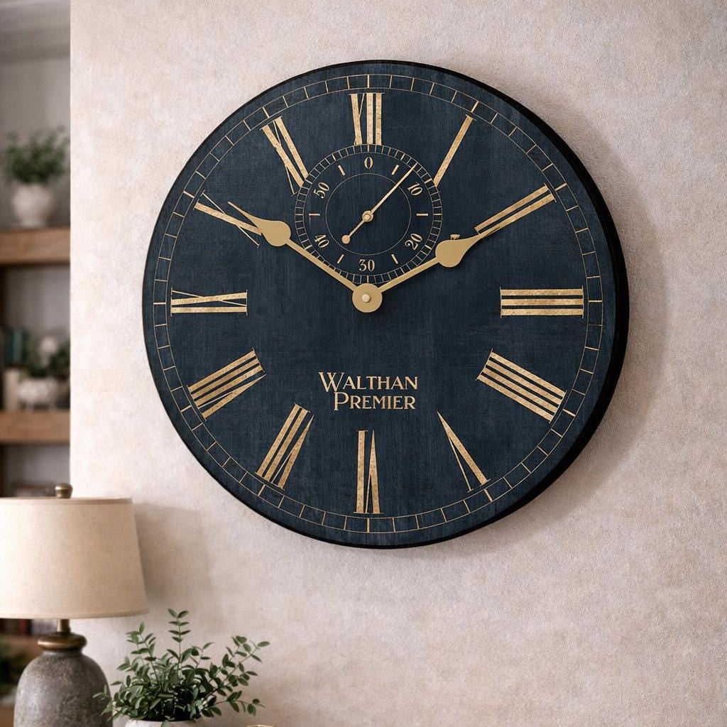 Navy Alston Walton Clock - CustomBigClocks