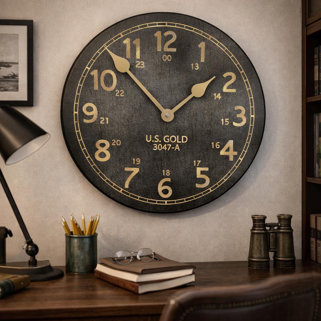 US Gold Wall Clock - CustomBigClocks