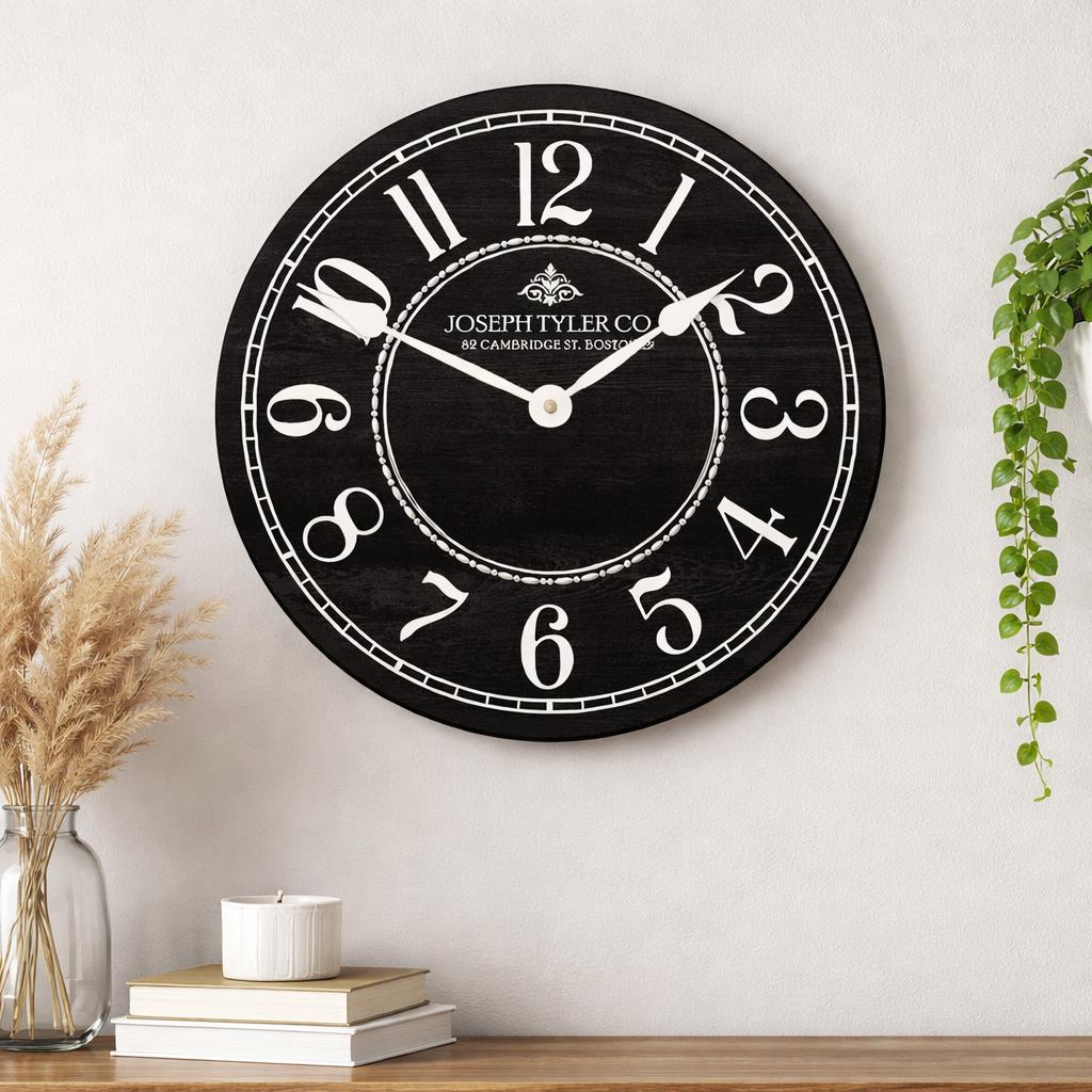 Black &amp; White Wall Clock - CustomBigClocks