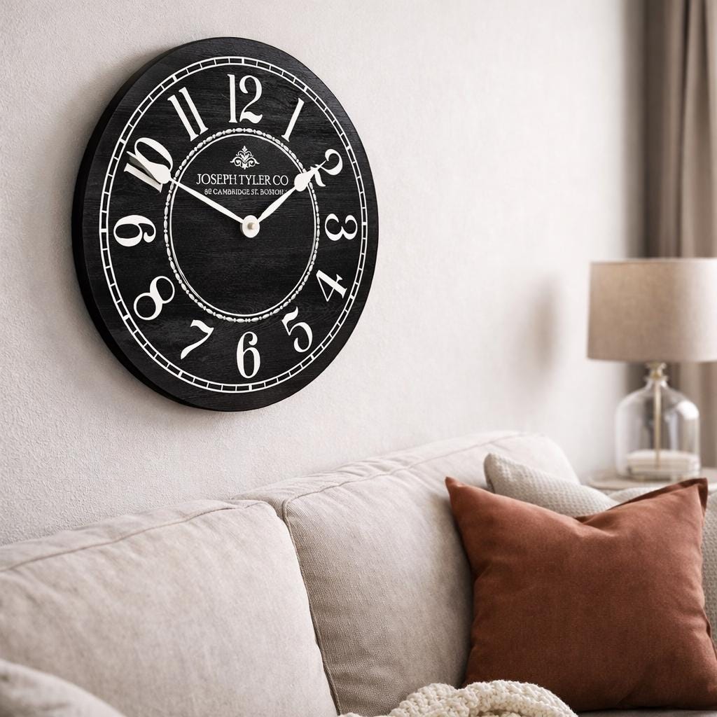 Black & White Wall Clock - CustomBigClocks