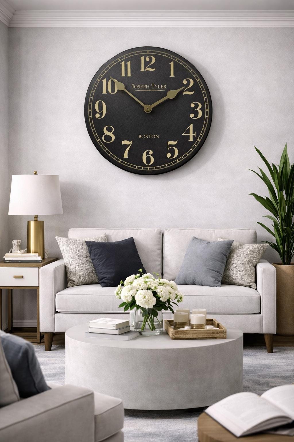 Gray & Gold Wall Clock - CustomBigClocks