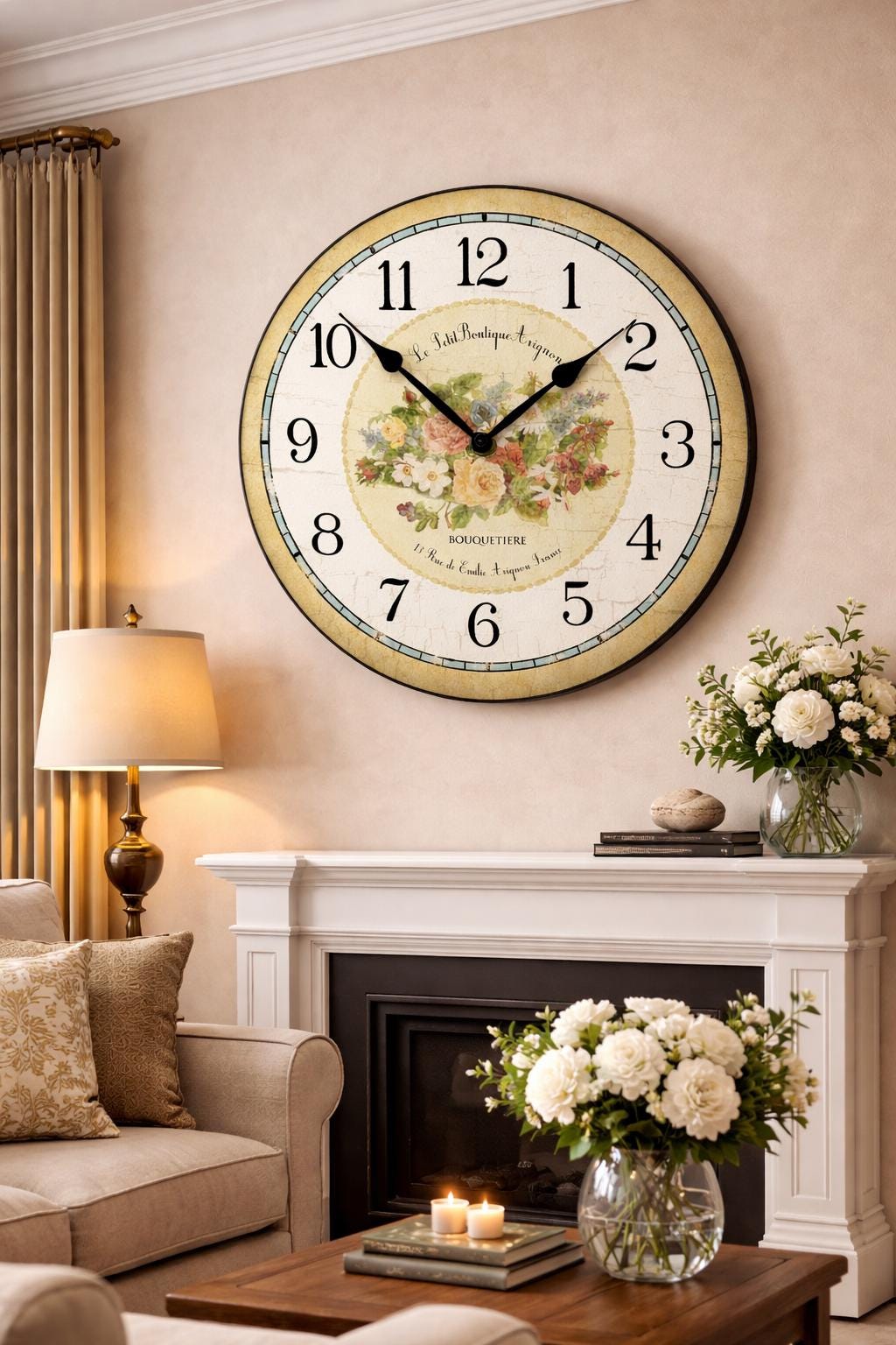 Floral Wall Clocks | 8 Sizes, Personalized & Quiet | Made in USA
