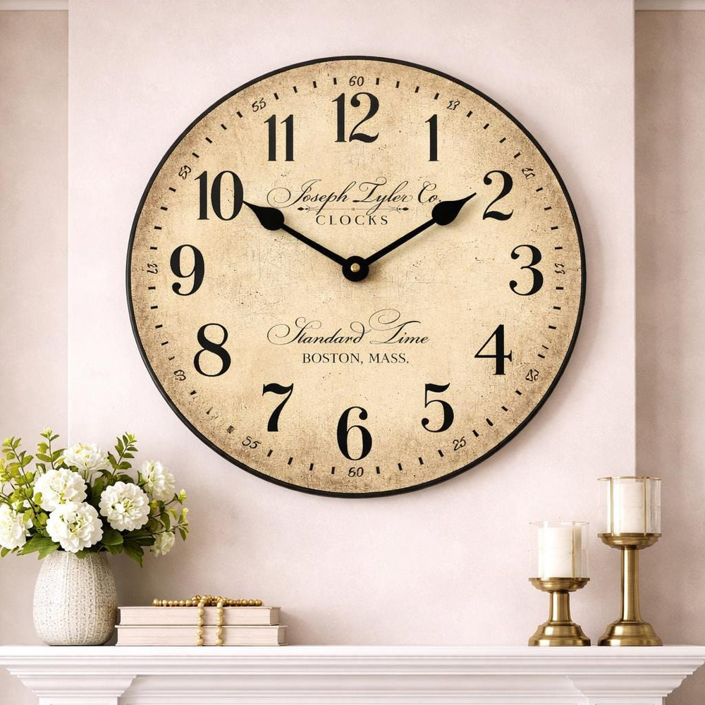 Prescott Parchment Wall Clock - CustomBigClocks