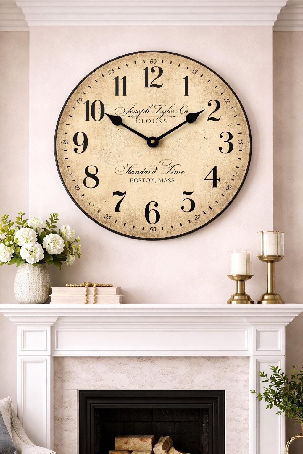 Prescott Parchment Wall Clock - CustomBigClocks