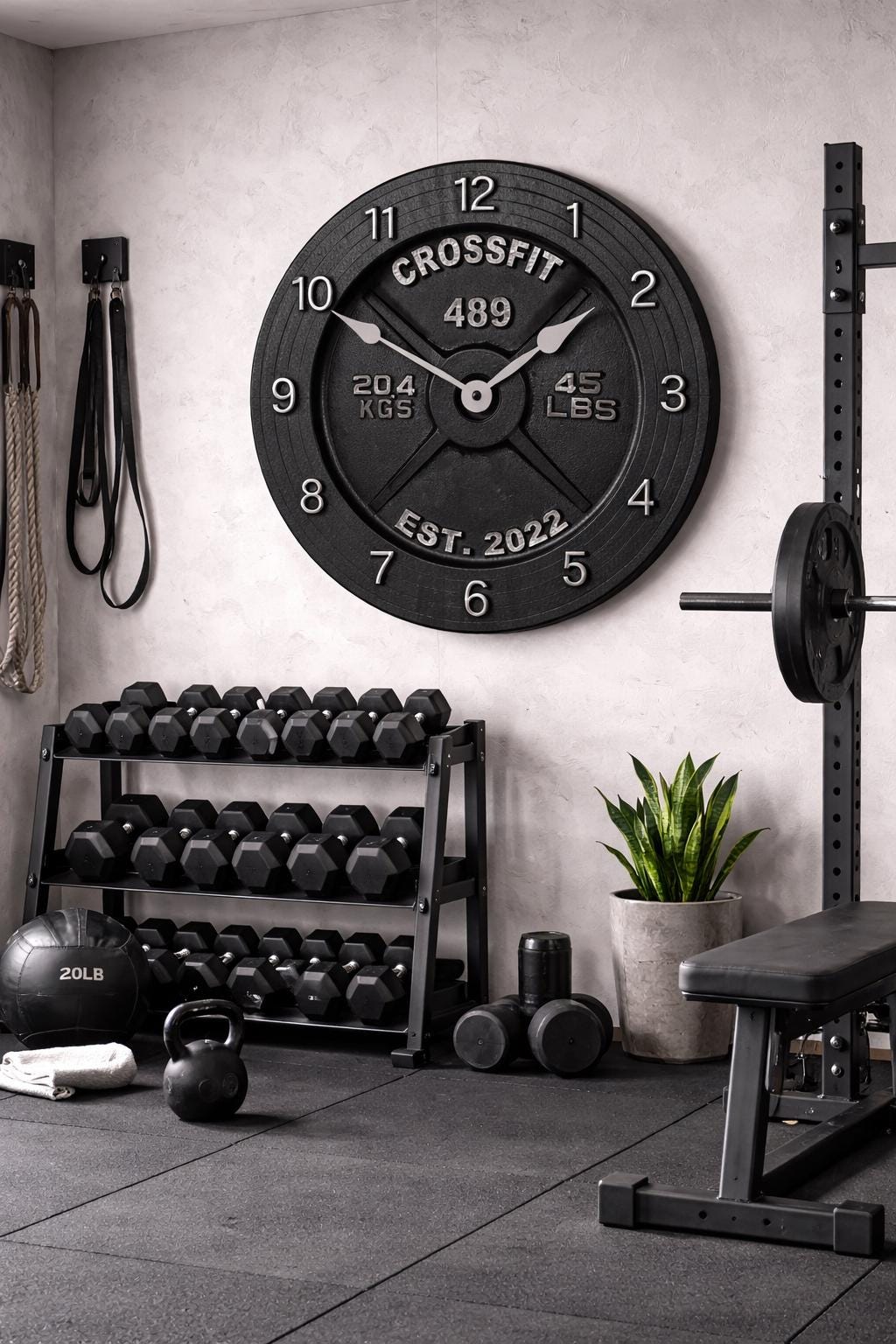 Personalized Barbell Wall Clock - CustomBigClocks