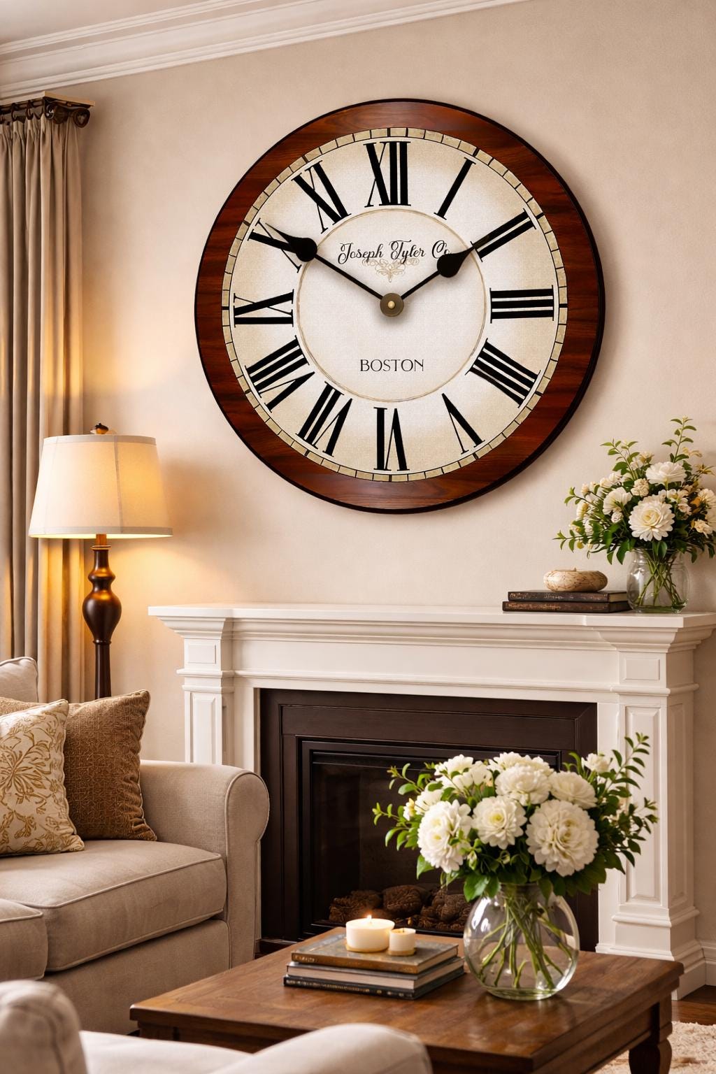 Cherry Wood Wall Clock - CustomBigClocks