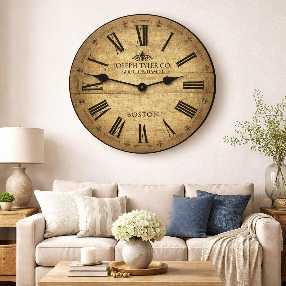 Barnwood Tan Wall Clock - CustomBigClocks