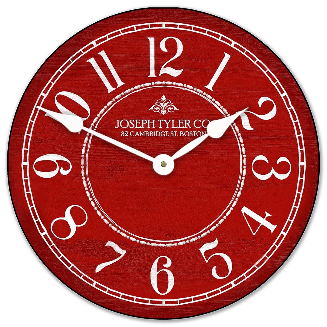 Red & White Wall Clock - CustomBigClocks