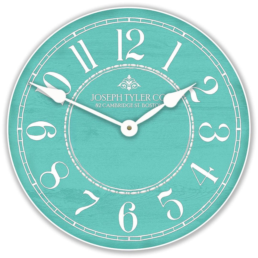 Aqua & White Wall Clock - CustomBigClocks