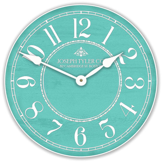 Aqua &amp; White Wall Clock - CustomBigClocks