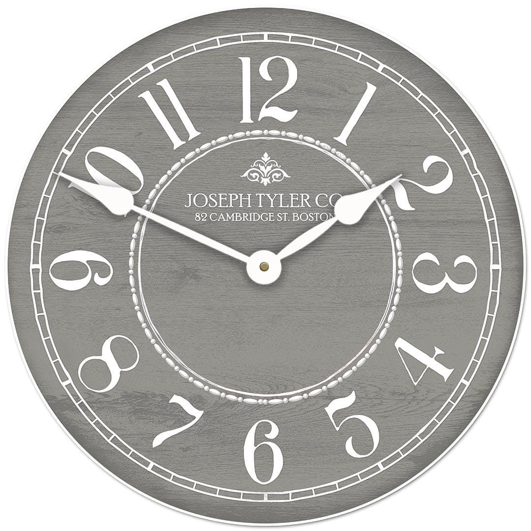 Gray & White Wall Clock - CustomBigClocks