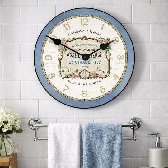 Powder Room Blue Perfume Wall Clock - CustomBigClocks