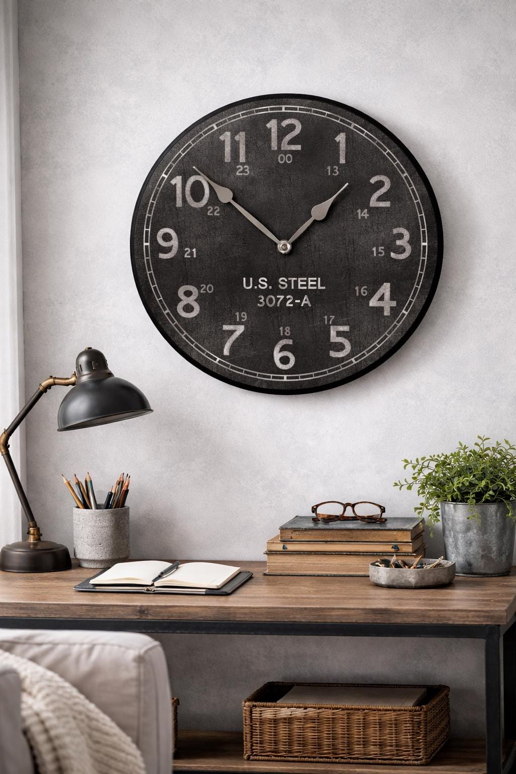 US Steel Wall Clock - CustomBigClocks