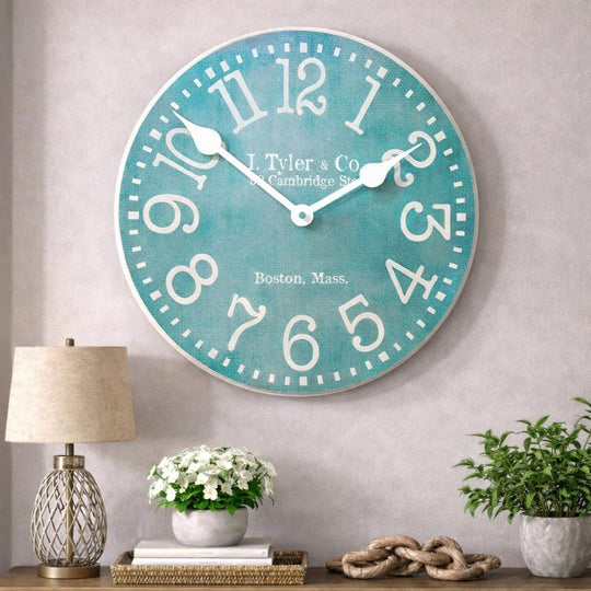 Turquoise Wall Clock - CustomBigClocks