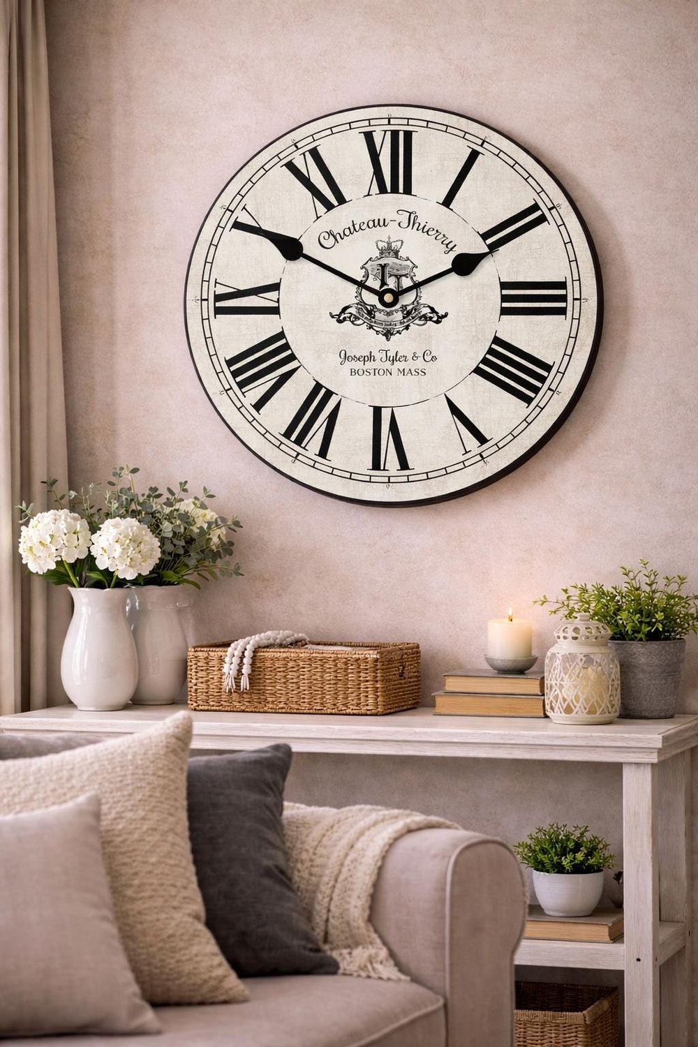 Chateau Thierry White Wall Clock - CustomBigClocks