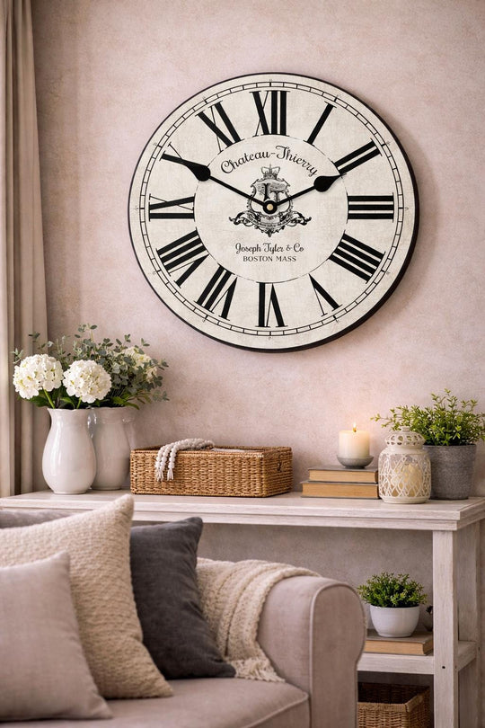 Chateau Thierry White Wall Clock - CustomBigClocks