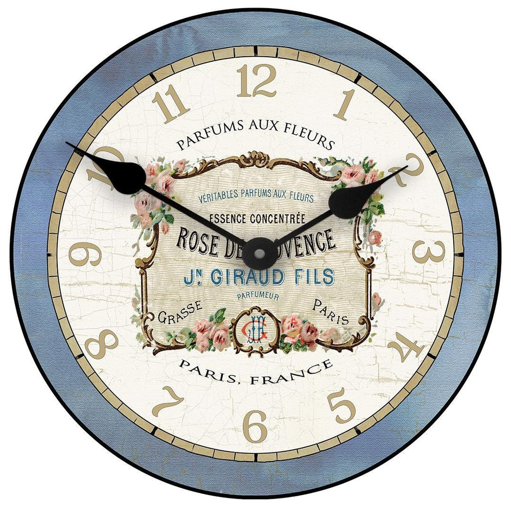 Powder Room Blue Perfume Wall Clock - CustomBigClocks