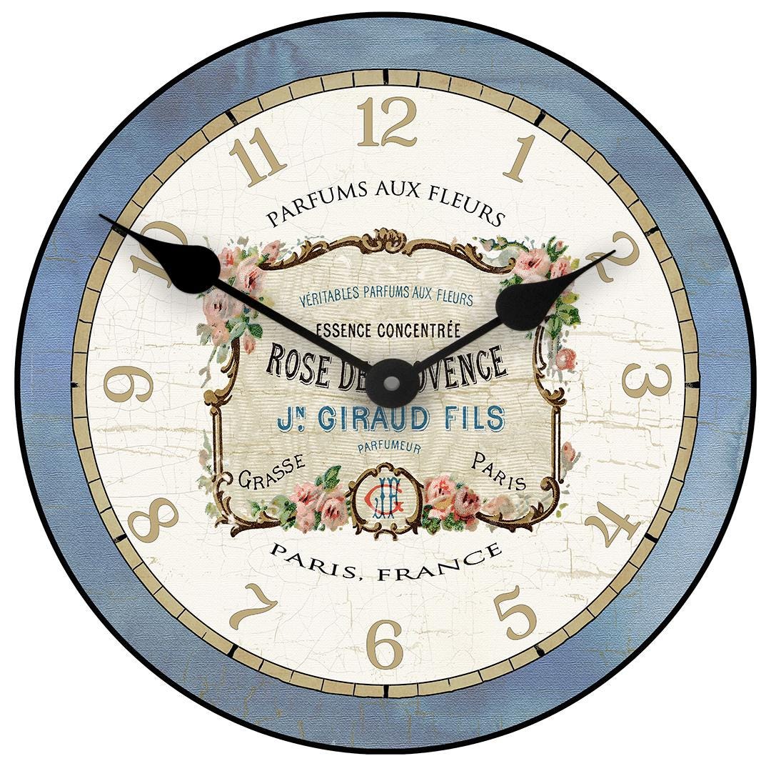 Powder Room Blue Perfume Wall Clock - CustomBigClocks