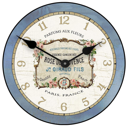 Powder Room Blue Perfume Wall Clock - CustomBigClocks