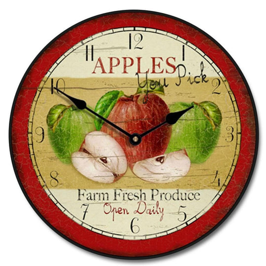 Red &amp; Green Apple Wall Clock - CustomBigClocks