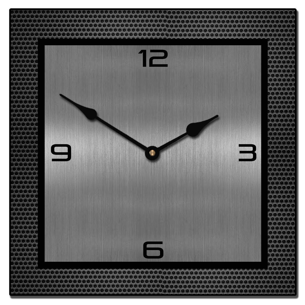 Heavy Metal Look Square Wall Clock - CustomBigClocks