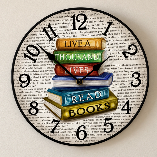 Library Wall Clock for book lovers