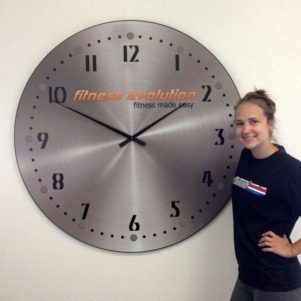 Metal Look Logo Clock - CustomBigClocks