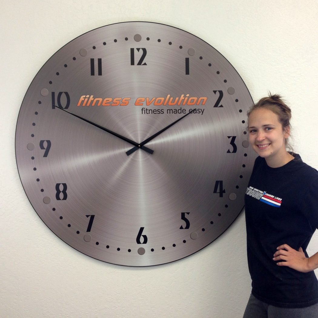 Metal Look Logo Clock - CustomBigClocks