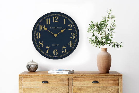 Navy &amp; Gold Clock - CustomBigClocks