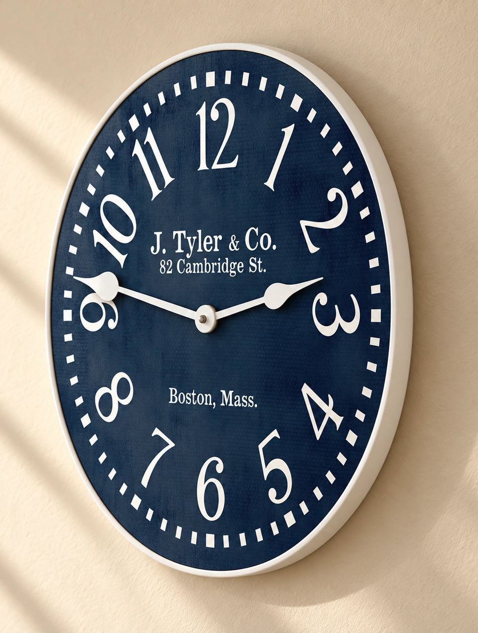 Navy Blue Wall Clock