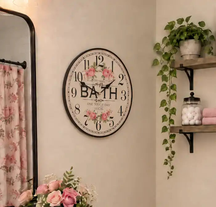 Old Bath Sign Wall Clock