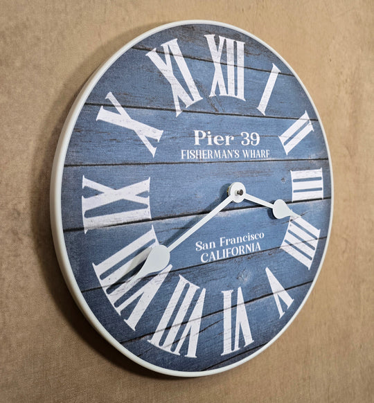 Pier 39 Blue Wall Clock