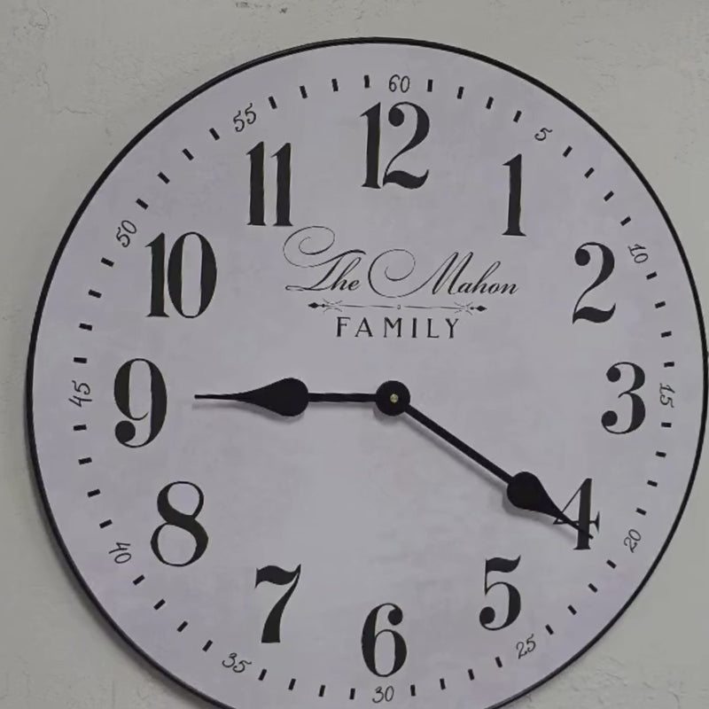 Prescott White Personalized Wall Clock