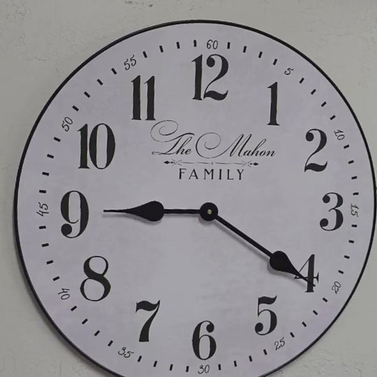 Prescott White Personalized Wall Clock