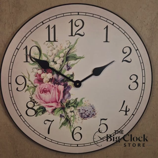 Country Floral Wall Clock