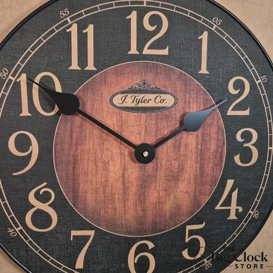Black &amp; Wood Wall Clock