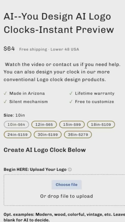AI--You Design AI Logo Clocks-Instant Preview