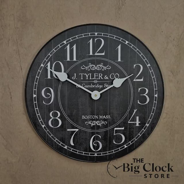 Harbor Black Wall Clock