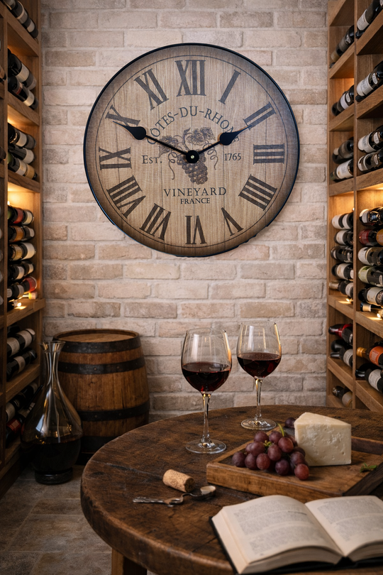 Wine Barrel Lid Clock