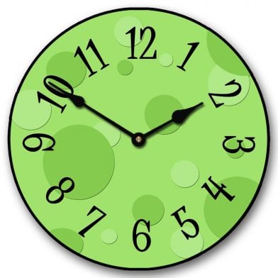 Lime Green Bubbles Clock