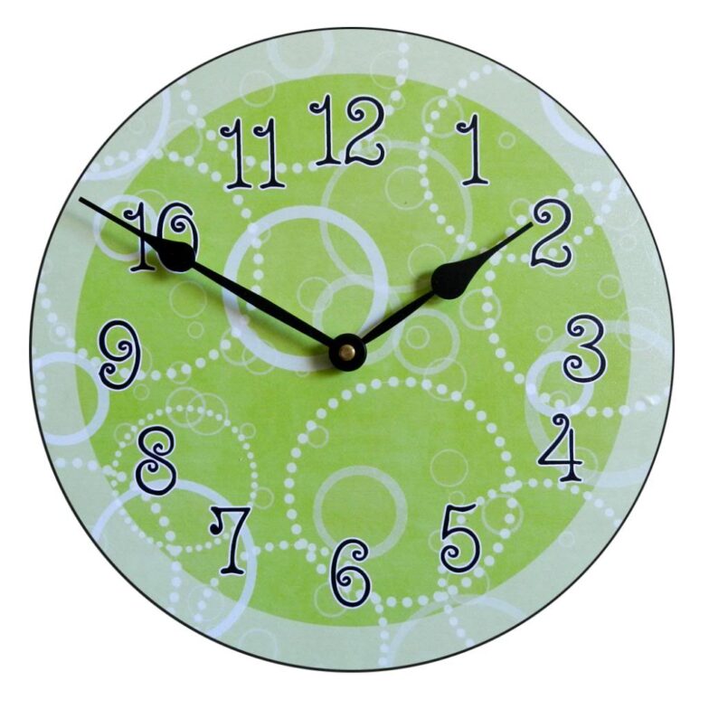 Lime Green Circles Clock