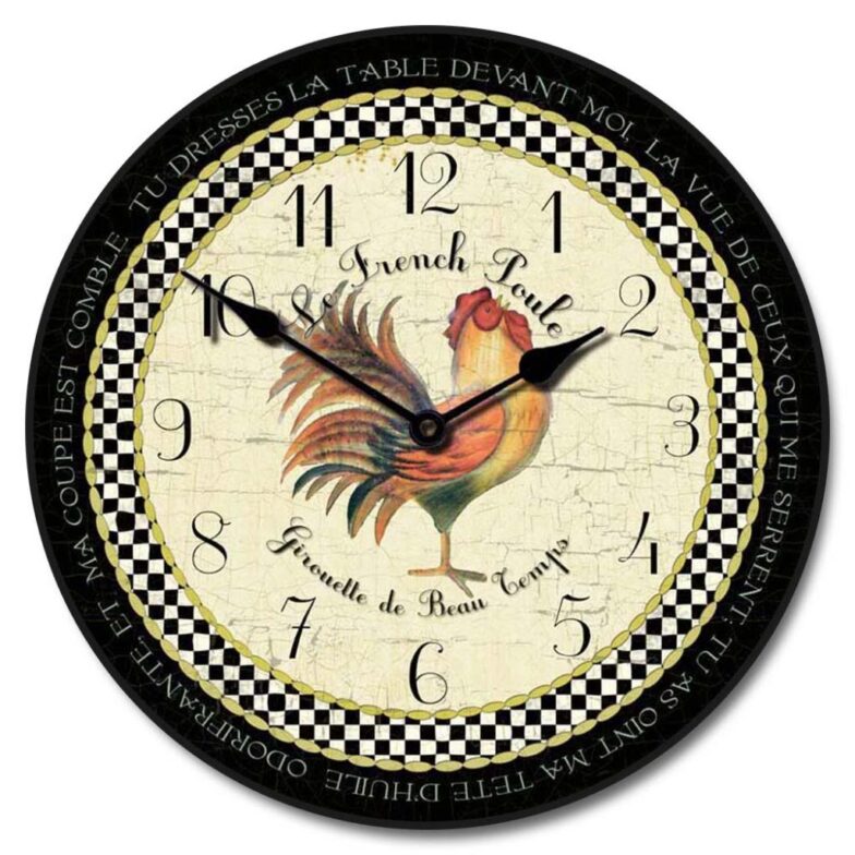 Romantic Rooster Black Clock